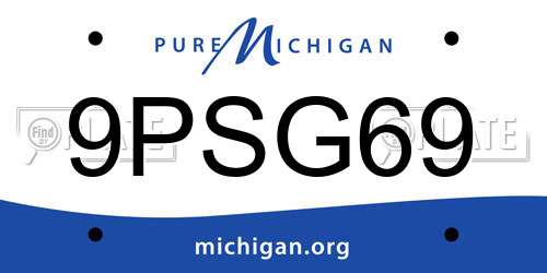 9PSG69 Michigan License Plate