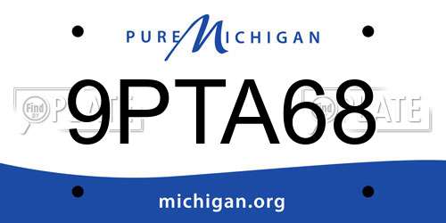 9PTA68 Michigan License Plate