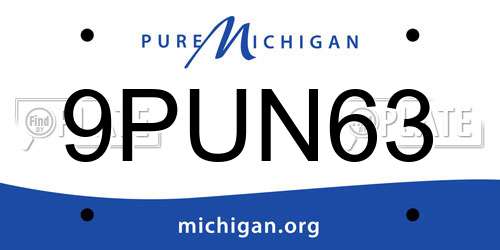 9PUN63 Michigan License Plate