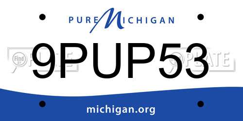 9PUP53 Michigan License Plate