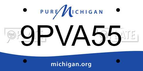 9PVA55 Michigan License Plate