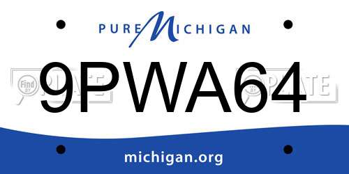 9PWA64 Michigan License Plate