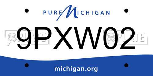 9PXW02 Michigan License Plate