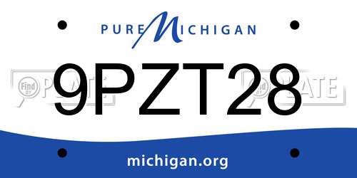 9PZT28 Michigan License Plate