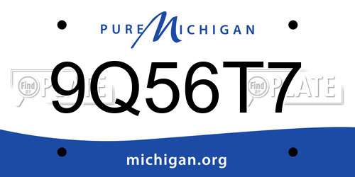 9Q56T7 Michigan License Plate