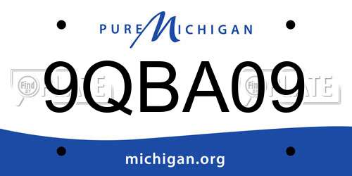 9QBA09 Michigan License Plate