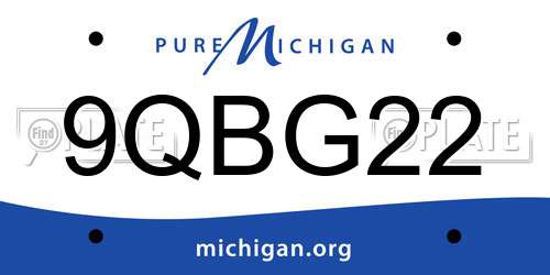 9QBG22 Michigan License Plate