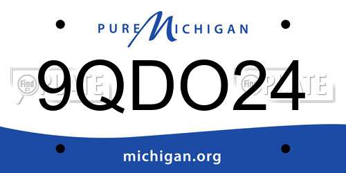 9QDO24 Michigan License Plate
