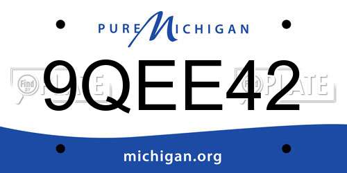 9QEE42 Michigan License Plate