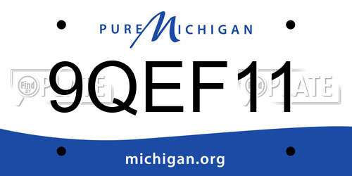 9QEF11 Michigan License Plate