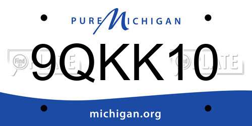 9QKK10 Michigan License Plate