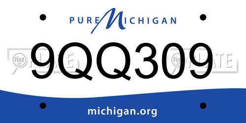 9QQ309 Michigan License Plate