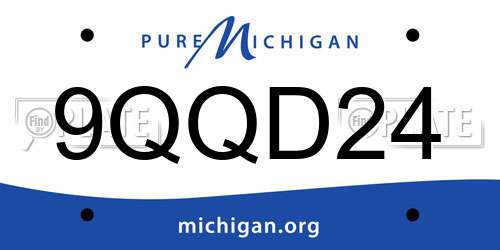 9QQD24 Michigan License Plate