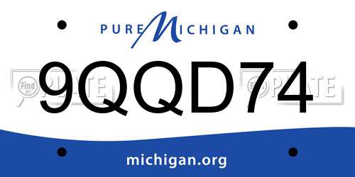 9QQD74 Michigan License Plate