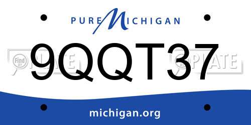 9QQT37 Michigan License Plate