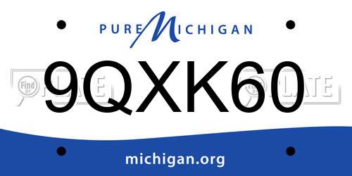9QXK60 Michigan License Plate
