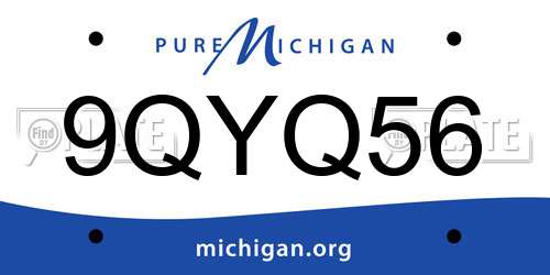 9QYQ56 Michigan License Plate