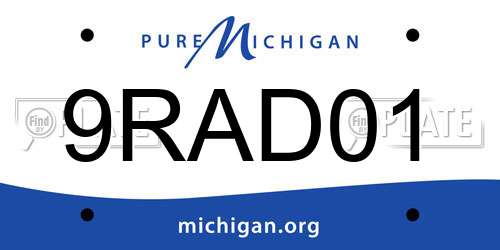 9RAD01 Michigan License Plate