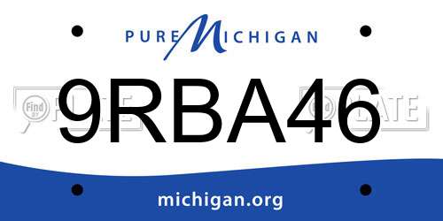 9RBA46 Michigan License Plate