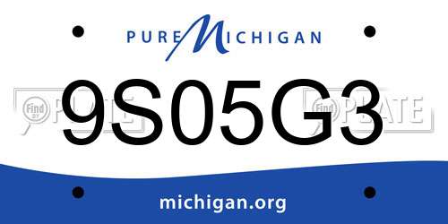 9S05G3 Michigan License Plate