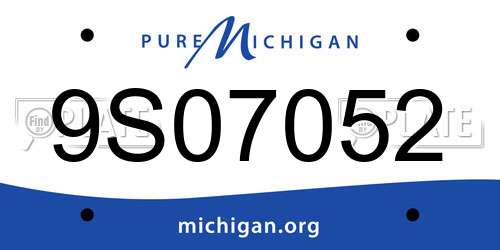 9S07052 Michigan License Plate