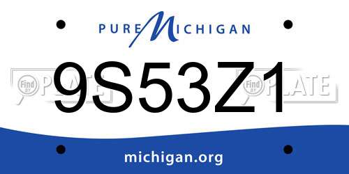9S53Z1 Michigan License Plate