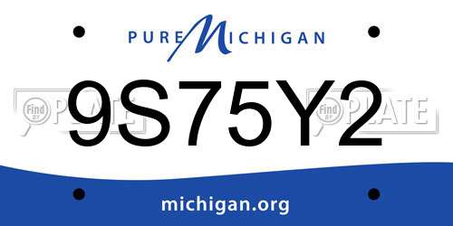 9S75Y2 Michigan License Plate