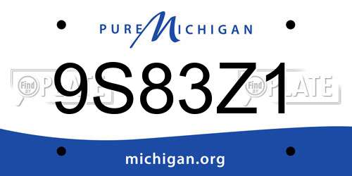 9S83Z1 Michigan License Plate