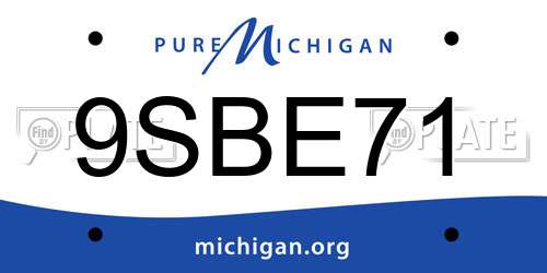 9SBE71 Michigan License Plate