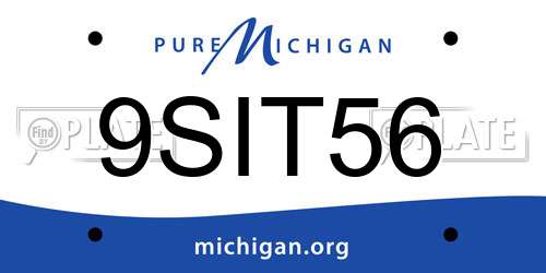 9SIT56 Michigan License Plate