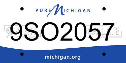 9SO2057 Michigan License Plate