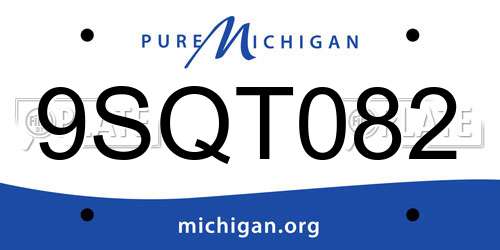 9SQT082 Michigan License Plate