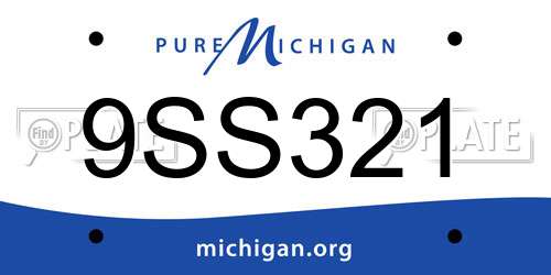 9SS321 Michigan License Plate