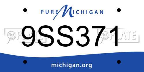 9SS371 Michigan License Plate