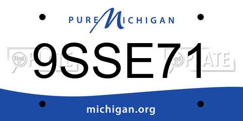 9SSE71 Michigan License Plate