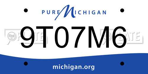 9T07M6 Michigan License Plate