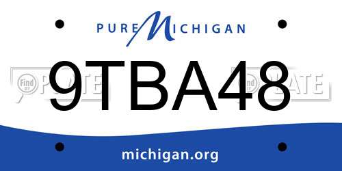 9TBA48 Michigan License Plate
