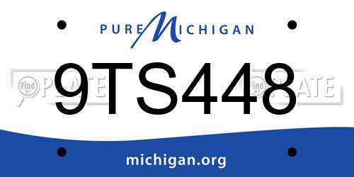 9TS448 Michigan License Plate