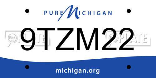 9TZM22 Michigan License Plate