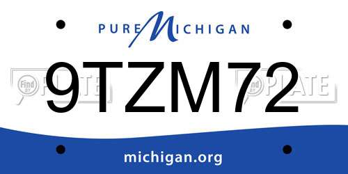9TZM72 Michigan License Plate