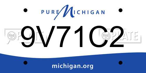 9V71C2 Michigan License Plate