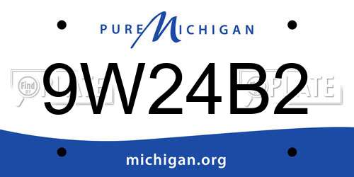 9W24B2 Michigan License Plate