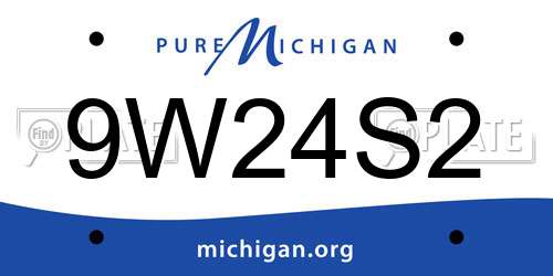 9W24S2 Michigan License Plate
