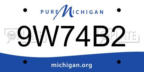 9W74B2 Michigan License Plate