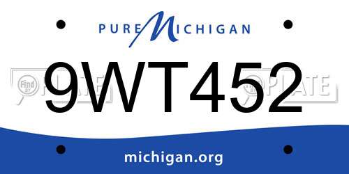 9WT452 Michigan License Plate
