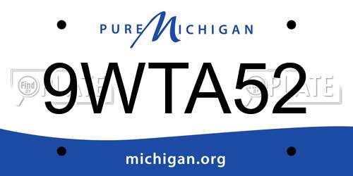 9WTA52 Michigan License Plate
