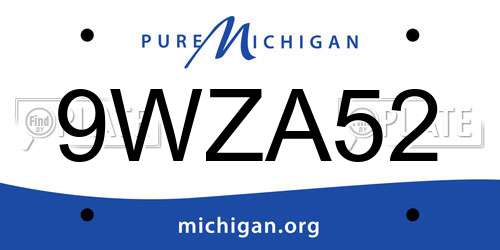 9WZA52 Michigan License Plate