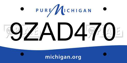 9ZAD470 Michigan License Plate
