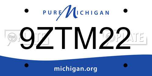 9ZTM22 Michigan License Plate