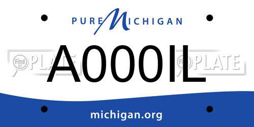 A000IL Michigan License Plate